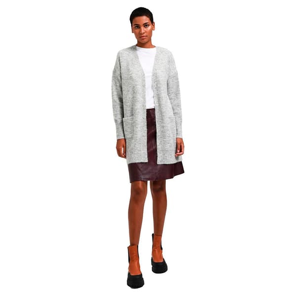 Selected Lang Cardigan Lulu New Grå L Kvinde