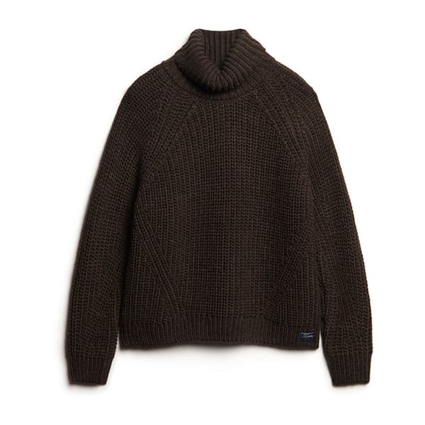 Superdry Villapaita Slouchy Stitch Roll Neck Ruskea S Nainen