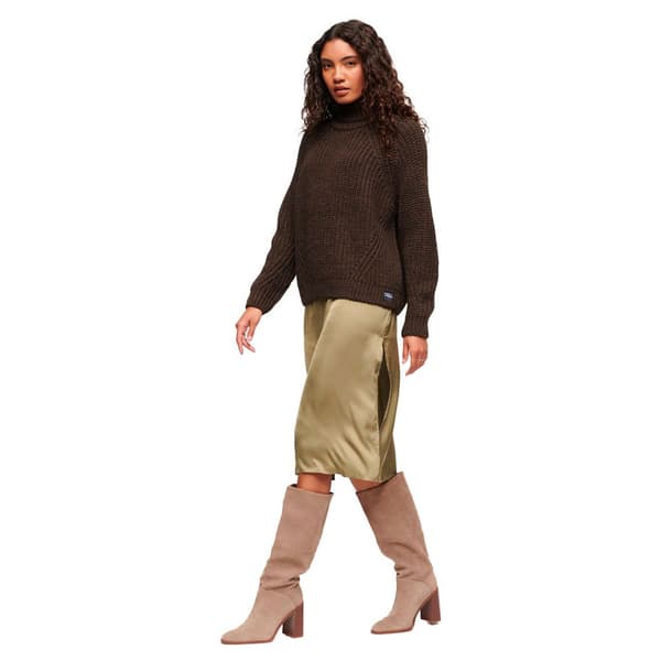 Superdry Villapaita Slouchy Stitch Roll Neck Ruskea S Nainen
