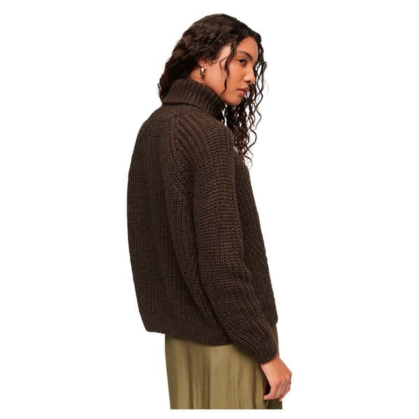 Superdry Villapaita Slouchy Stitch Roll Neck Ruskea S Nainen
