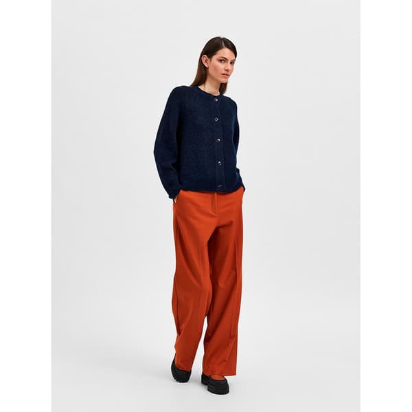 Selected Kort Cardigan Lulu Blå XS Kvinde