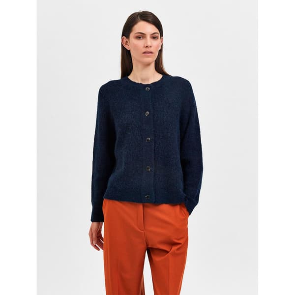 Selected Kort Cardigan Lulu Blå XS Kvinde