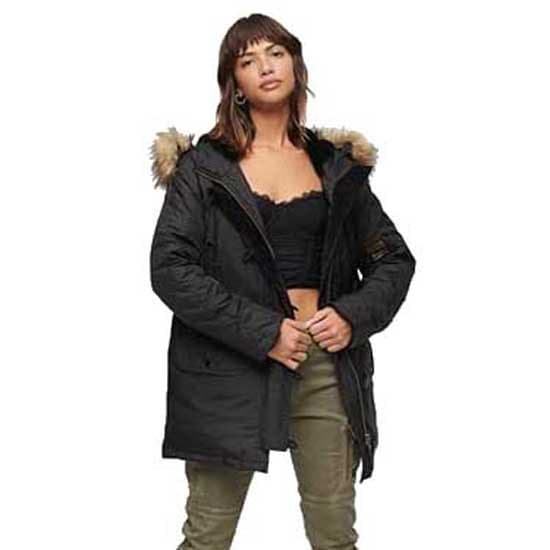 Superdry Parkas Military Svart XS Kvinna