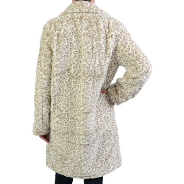 Kappa - NA-KD - Leopard fuskpäls - Sjalkrage - Knappar i mitten - Klassisk passform