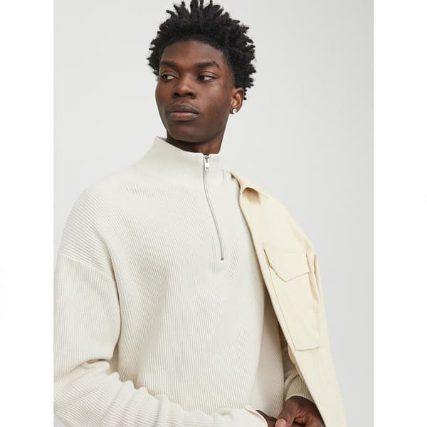 Jack & Jones Sweater Med Halv Lynlås Spring Perfect Beige L Mand