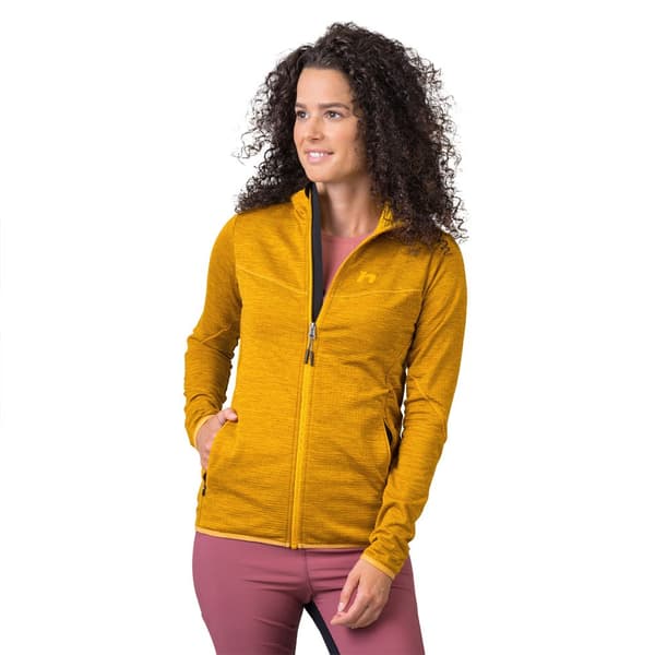 Hannah Fleece Med Fuld Lynlås Dagnys Hoody Gul 42 Kvinde
