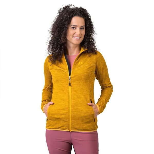 Hannah Fleece Med Fuld Lynlås Dagnys Hoody Gul 42 Kvinde