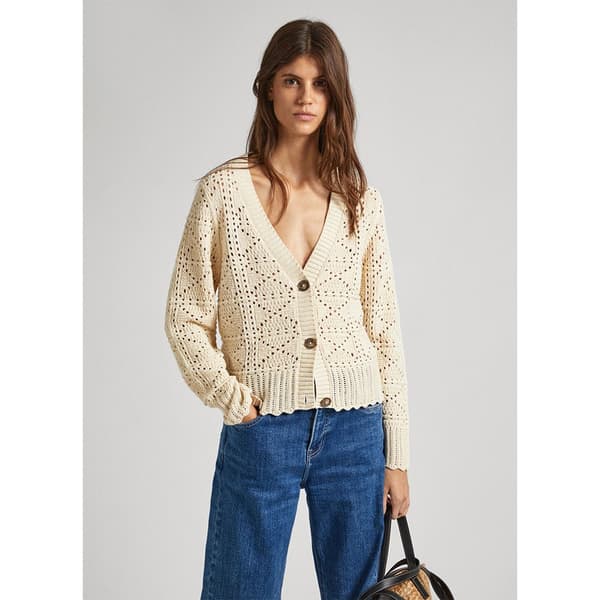 Pepe Jeans Cardigan Grace Beige M Kvinde