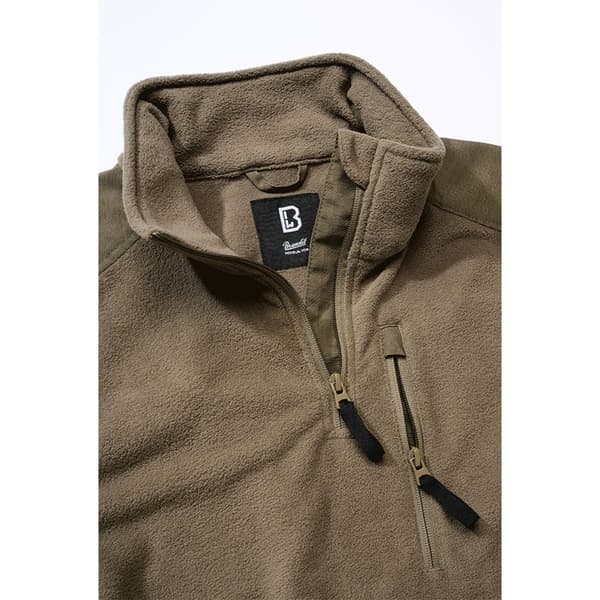 Brandit Fleece Troyer Ripstop Grøn L Mand