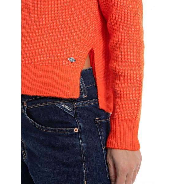 Replay V-hals Sweater Dk3551.000.g23274 Orange M Kvinde