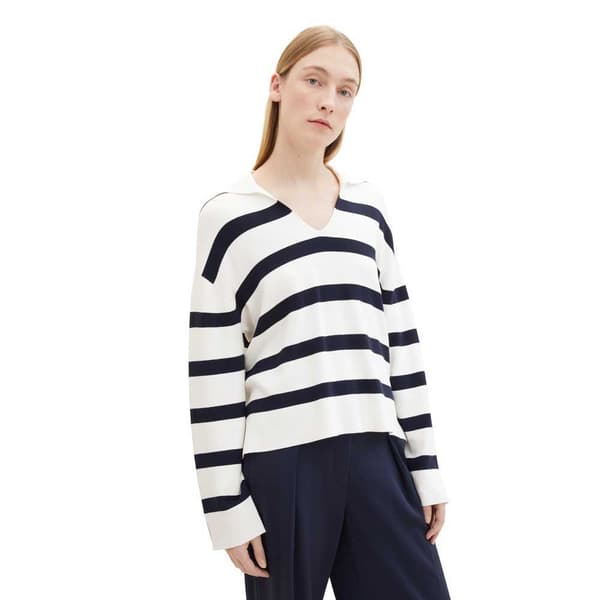 Tom Tailor Tröja Striped Beige L Kvinna