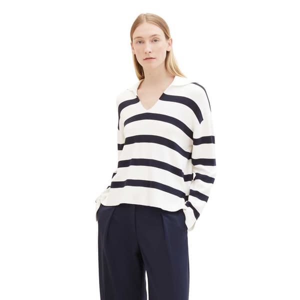 Tom Tailor Tröja Striped Beige L Kvinna