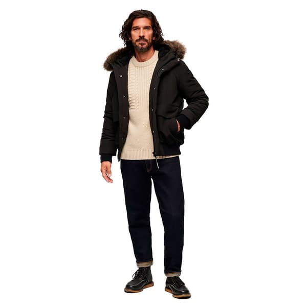 Superdry Puffer Jakke Everest Sort M Mand