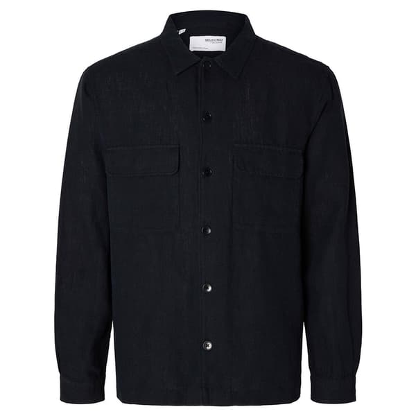 Selected Överskjorta Mads-linen Svart L Man