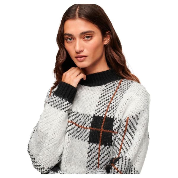 Superdry Pitkä Villapaita Boxy Pattern Knit Beige XL Nainen