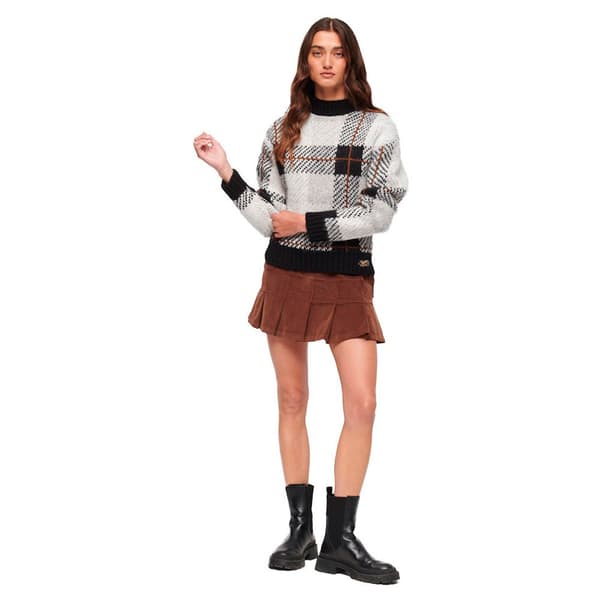 Superdry Pitkä Villapaita Boxy Pattern Knit Beige XL Nainen