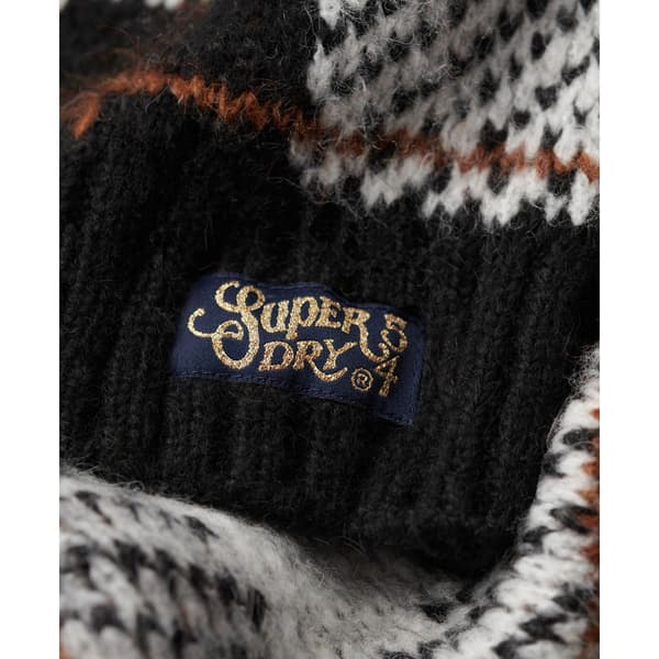 Superdry Pitkä Villapaita Boxy Pattern Knit Beige XL Nainen