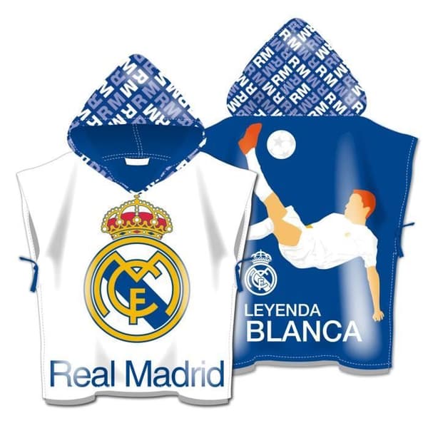 Mikrofiberponcho med huva 55X55cm från CLUBS-Real Madrid CF Multicolor