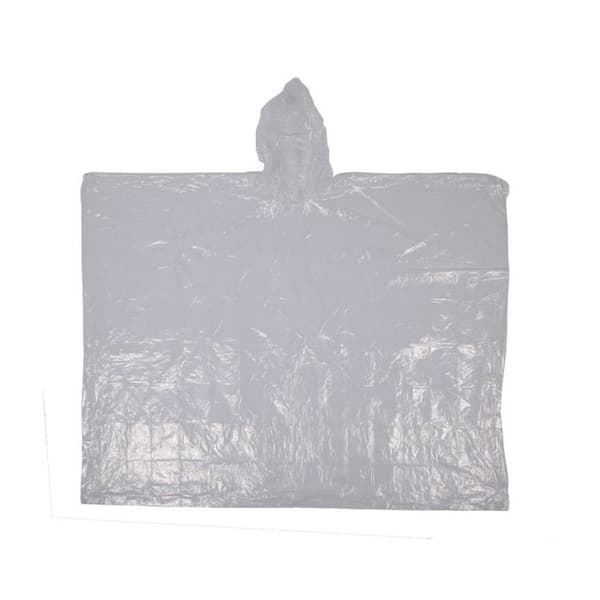 Vattentät poncho - PVC - Grå genomskinlig - Huva - Unisex vuxen - Lätt