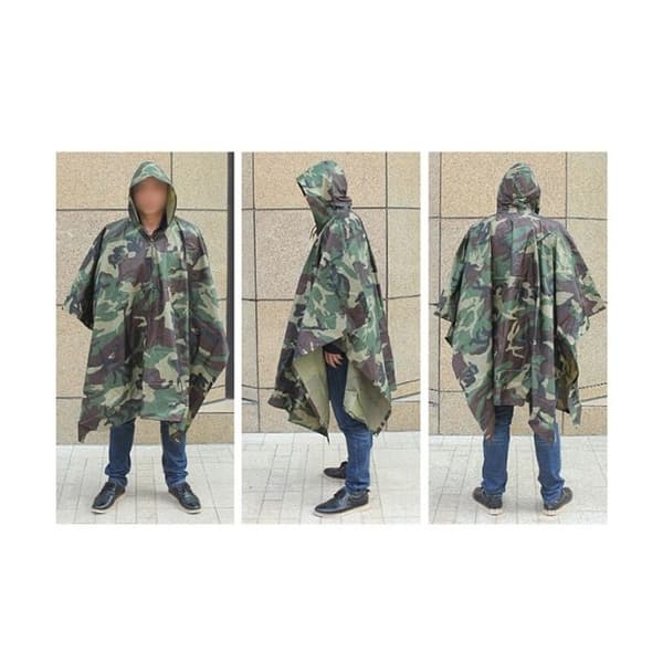 Vattentät poncho - Märke - Modell - Kamouflage - Polyester - Vuxen - Unisex