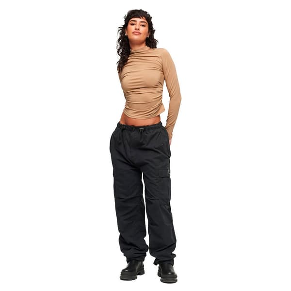 Superdry Mock Neck Tröja Long Sleeve Ruched Brun M Kvinna