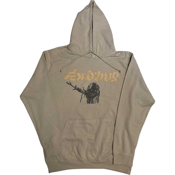 Bob Marley Exodus Mic Photo Wailers Tour 77 Pullover Hoodie Sand M