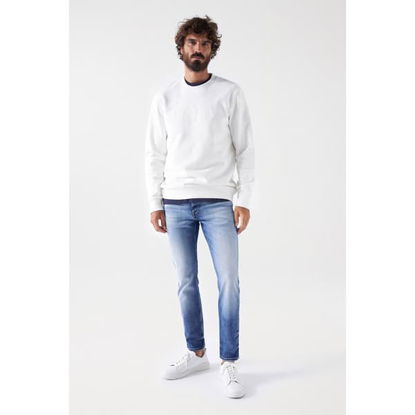 Salsa Jeans Sweater French Terry With Peach Touc Hvid L Mand