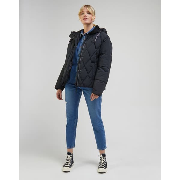 Lee Pufferjacka Short Puffer Grå XL Kvinna