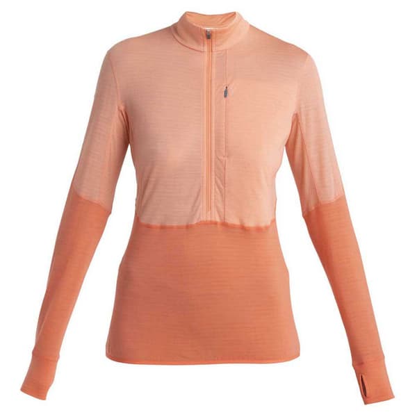 Icebreaker Half Zip Fleece Merino 200 Realfleece Descender Oranssi M Nainen
