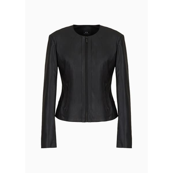 Armani Exchange Læderjakke 8nyb03_ynvlz Sort XL Kvinde