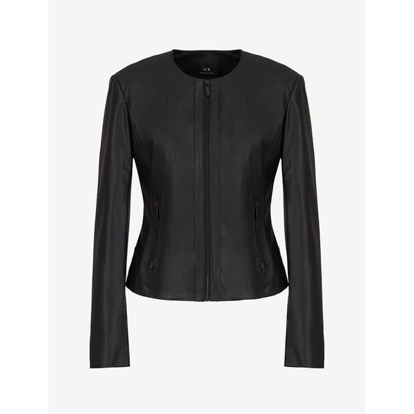 Armani Exchange Læderjakke 8nyb03_ynvlz Sort XL Kvinde