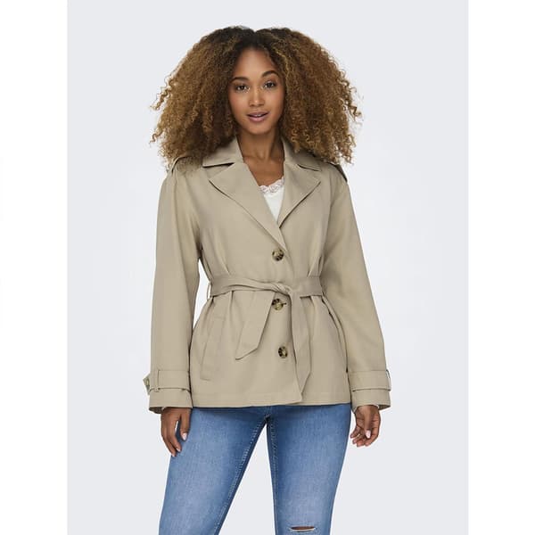 Only Trenchcoat Line Short Beige XL Kvinna