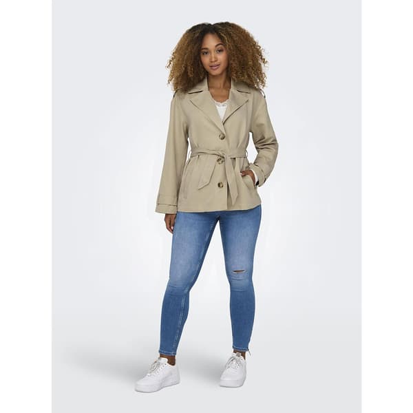 Only Trenchcoat Line Short Beige XL Kvinna