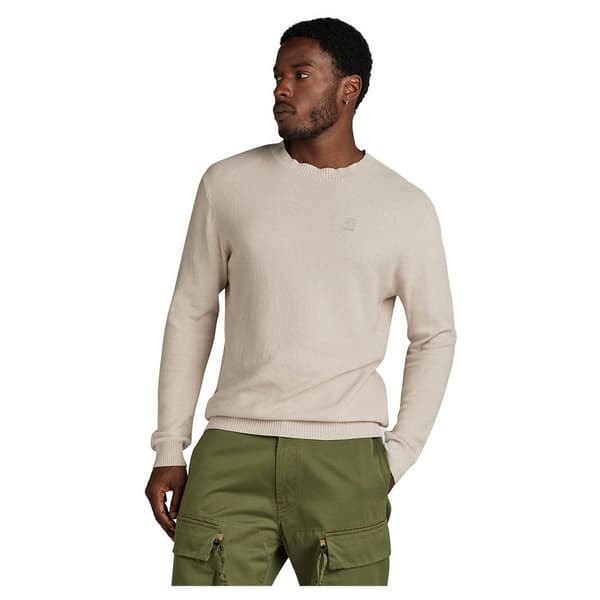 G-star Sweater Med Rund Hals Moss R Beige M Mand