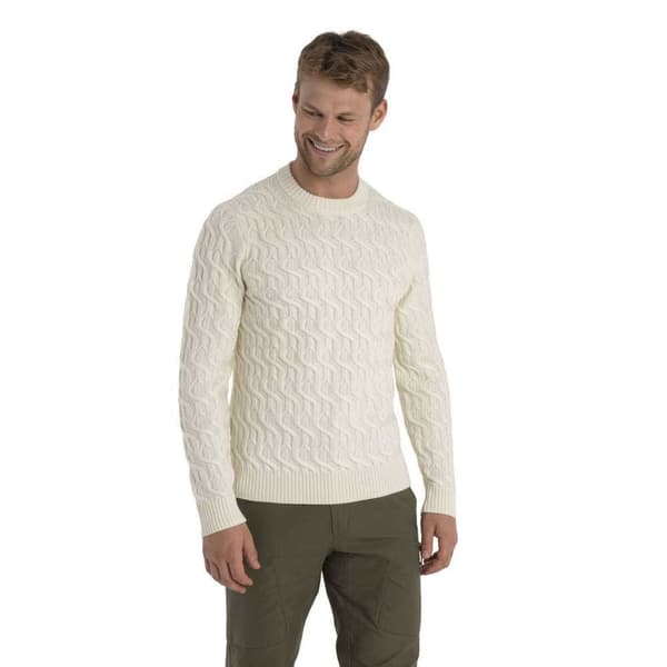 Icebreaker Tröja Med Rund Hals Cable Knit Merino Beige S Man