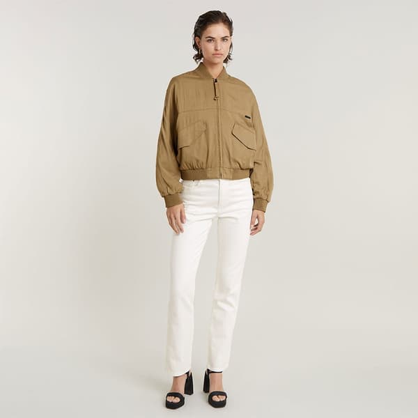 G-star Everyday Bomberjacka Beige S Kvinna