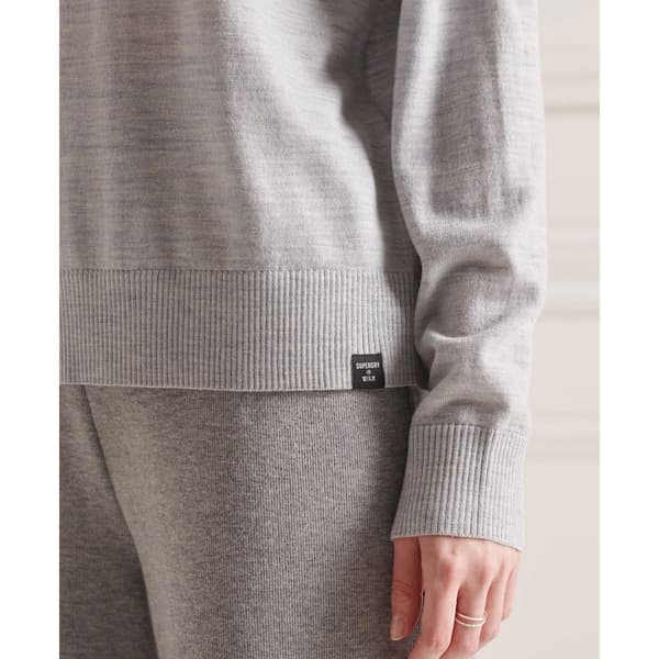 Superdry Tröja Med Rullehals Merino Drop Shoulder Grå M Kvinna