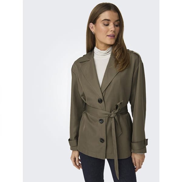 Only Trenchcoat Line Short Grönt S Kvinna