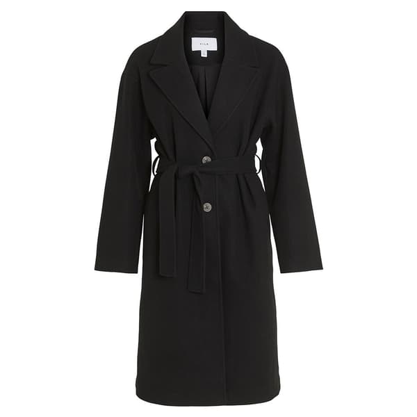 Vila Trenchcoat Poko Svart 40 Kvinna