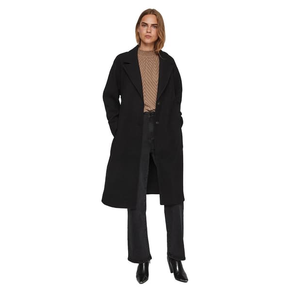 Vila Trenchcoat Poko Svart 40 Kvinna