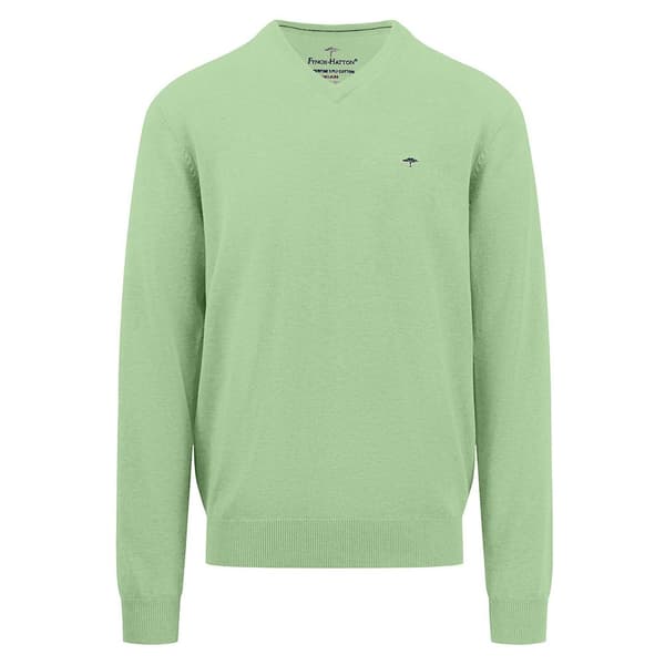 Fynch Hatton V-hals Sweater 1413211 Grøn 3XL Mand