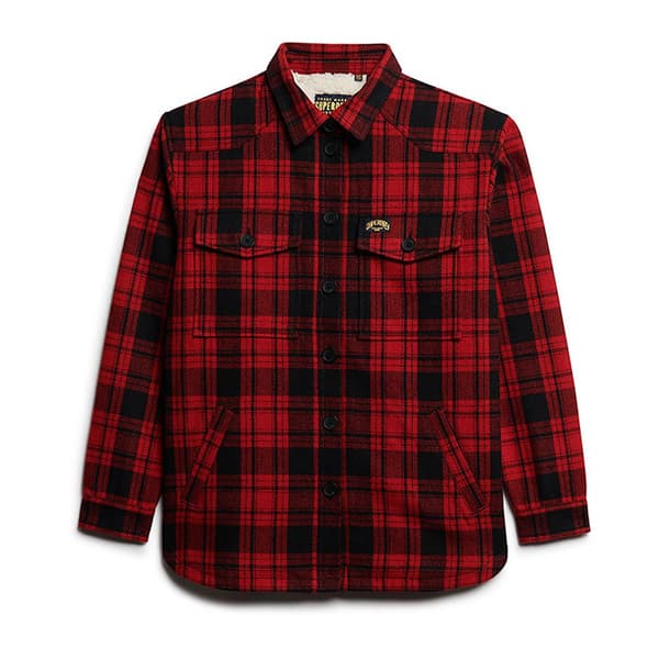 Superdry Borg Check övertröja Röd L Kvinna