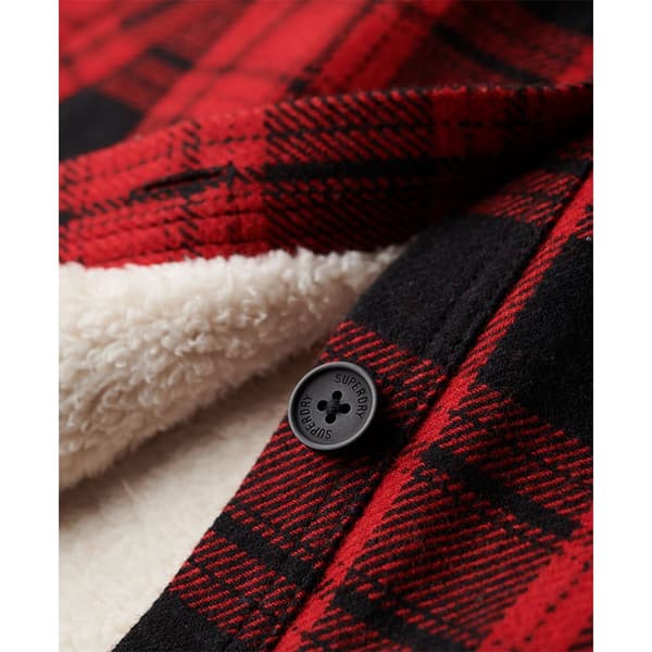 Superdry Borg Check övertröja Röd L Kvinna