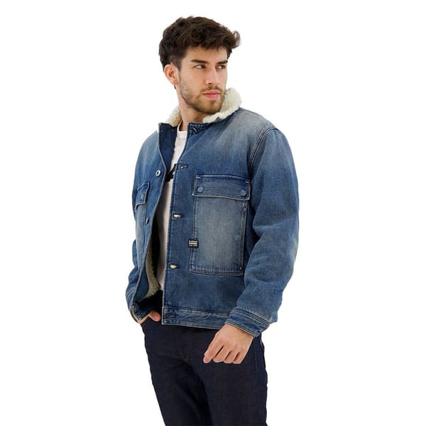 G-star Utility Flap Pocket Sherpa Denimjakke Blå S Mand