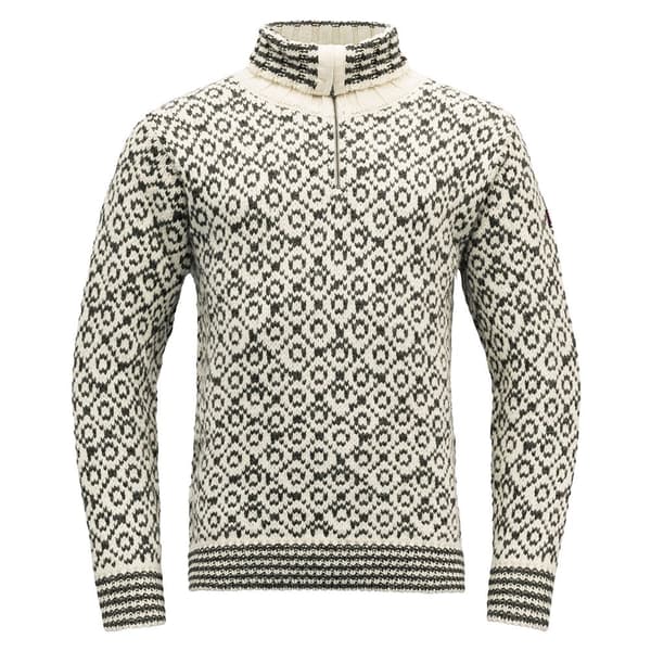 Devold Of Norway Svalbard Wool Zip Neck Trøje Hvid,Grå S Mand