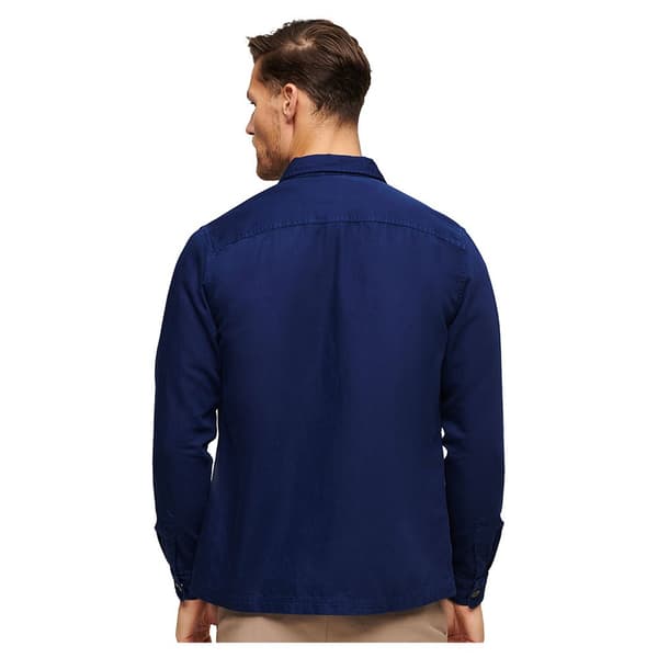 Superdry Merchant Linen Blend Päällyspaita Sininen XL Mies