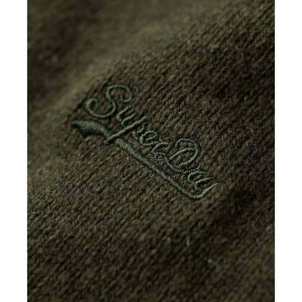 Superdry Essential Embroidered Henley Halv Dragkedja Tröja Grönt XL Man