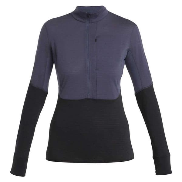 Icebreaker Merino 200 Realfleece Descender Fleece Med Halv Dragkedja Grå L Kvinna
