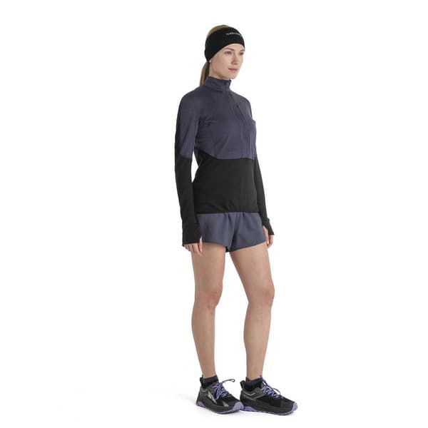 Icebreaker Merino 200 Realfleece Descender Fleece Med Halv Dragkedja Grå L Kvinna