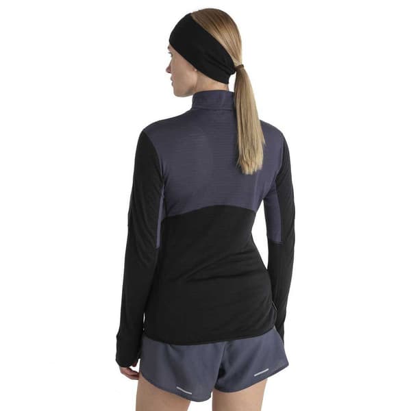 Icebreaker Merino 200 Realfleece Descender Fleece Med Halv Dragkedja Grå L Kvinna